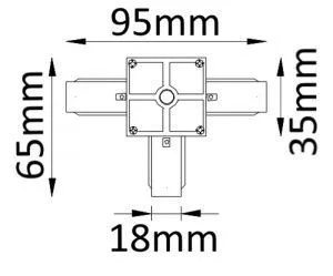 Соединитель T-образный (однофазный) Crystal Lux CLT 0.211 03 WH