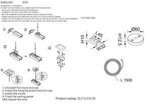 Подвесной комплект для шинопровода Crystal Lux CLT 0.210 03 WH