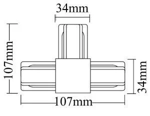 Соединитель T-образный (однофазный) Crystal Lux CLT 0.211 08 BL