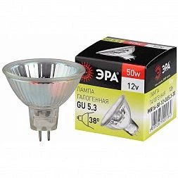 Лампочка галогенная ЭРА GU5.3-MR16-50W-12V-CL GU5.3 50 Вт софит теплый белый свет