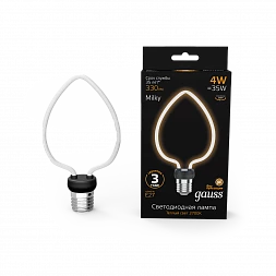 Лампа Gauss Filament Artline Heart 4W 330lm 2700К Е27 milky LED 1/10/100