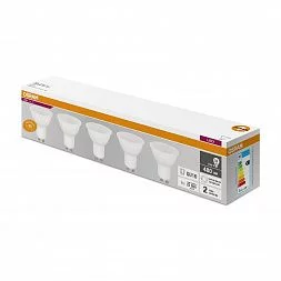 Лампочки светодиодные Osram Led Value PAR16 6Вт 4000К GU10 точечный матовый нейтральный белый свет набор 5 штук