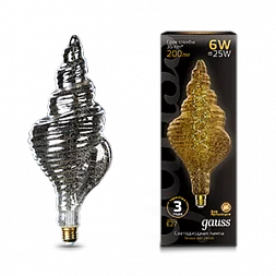 Лампа Gauss Filament TL120 6W 200lm 2400К Е27 gray flexible LED 1/10