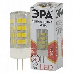 Лампочка светодиодная ЭРА STD LED JC-3,5W-220V-CER-827-G G4 3,5Вт керамика капсула теплый белый свет